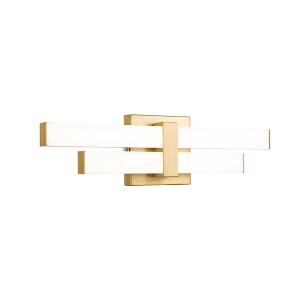 Z-Lite Zane Vanity, 2-Light, 18 In.W x 2.5 In.L x 5 In.H, Modern Gold/Frosted 1008-18W-MGLD-LED - main